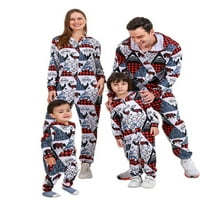 Amiliee Family Božićni pidžami Plaid Deer Dugih rukava noćna odjeća za žene Muškarci Kid Baby