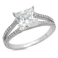 2. CT princeza Realni originalni prirodni dijamant si1-si J-k 14k bijelo zlato obećava vjenčana izjava
