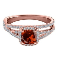 Aonejewelry 0. CT. TTW dijamantski i jastuk oblikovani prsten u 10k ružičastog zlata