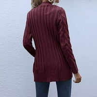 Cleance Cardigan džemperi za žene, ženski kabel dugih rukava pleteni kardigan džemperi otvori prednja