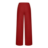 Oalirro ljetne casual pantalone žene pamučne posteljine visoki struk crvene ljetne hlače l