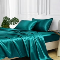 & HM satenski posteljini, komplet punog listova, svilenkasto posteljina, teal