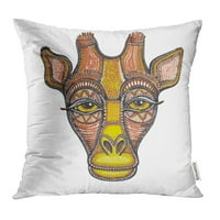 Narančasta apstraktna žirafa ukrasna lica životinja markeri bodova žuti aztec boho jastučnice za jastuk