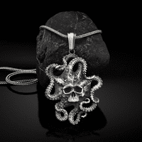Octopus ogrlica vrlo velika hobotnica nakit od okovratnika od hobotnice srebrni kraken ogrlica