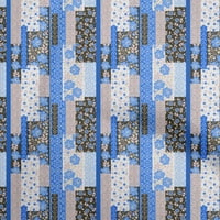 Onuone pamučna svila plava tkanina cvjetna DIY odjeća za pretežnu tkaninu tkaninu od dvorišta široko