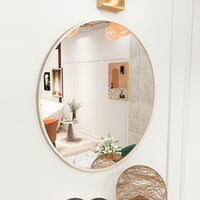 Ikayaa Matte Gold Zidno ogledalo 20 Okrugli ogledalo Framiled ogledalo Zidno montirano zrcalo, kružno
