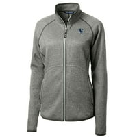 Ženski sekač i Buck Heather Grey Indianapolis Colts Logo Logo Glavni duks pletena FLEECE FULL-ZIP jakna