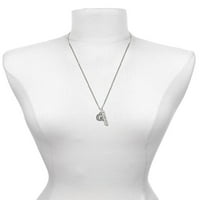 Delight nakit crna nickelton Crystal inicijal - g - granična granica - silvertna balans balka šarm ogrlica,