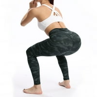Ženske ultra fine brušene kamuflažne testirane hlače sa džepovima visoki struk i tanki fitnes sportski