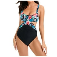 Scyooekwg Controls Courmus za žene za čišćenje kupaćih kostima Beach Bikini Summer Leopard Ispiši jednodijelni