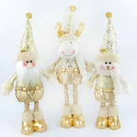 Božićne plišane igračke Santa Snowman Elk Punjene crtane igračke s teleskopskim nogama Ukrasi za odmor