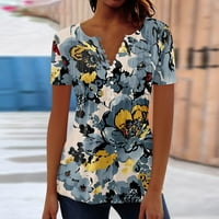 Feterrnal ženska bluza za bluza Retro Print kratki rukav casual osnovni okrugli vrat Redovito Top Bluze
