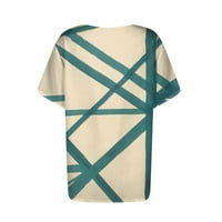 Ženski vrhovi kratki rukav casual bluza tiskane žene ljetne Henley majice s više boja 4xl