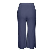 Aueoeo Plus veličine kapri hlače za žene labave pogodne pantalone sa širokim nogama sa džepovima Work Work Activeweb Dukvenci