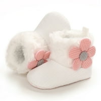 Eczipvz Toddler Cipele za bebe plus baršunasto toplo cvijeće čizme modne cipele s klizanjem prozračne