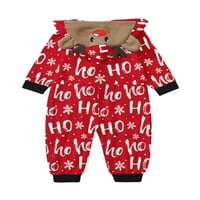 Canis Božićni roditelj-dijete odjeće s dugim rukavima, pismi s dugim rukavima na vrhovima ispisa pantalone
