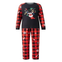 Uklapanje božićne pidžame za obitelj Elk Print s dugim rukavima Top plastične hlače Xmas Porodična obuća