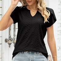 Plus veličine ruffle rukave za žene Ljeto V izrez Dressy Business casual šifon vrhovi labavi fit bluze