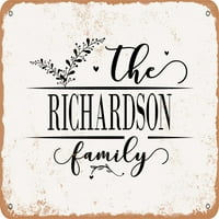 Metalni znak - Richardson porodica - Vintage Rusty Look