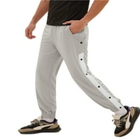 Muškarci Ležerne dukseve, bočni gumb Elastični struk kontrast Boja Sportske hlače Pantalone sa džepom