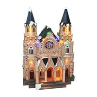 Božićna seoska katedrala osvijetljena muzička snježna sela Kolekcionarska zgrada Savršen dodatak vašim