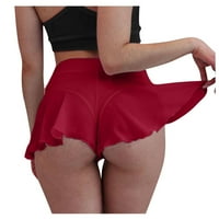 Wofedyo Hlače za žene Ruffled Hlače Bikini mini visokoškolske kratke hlače ženske plesne pantalone za