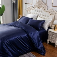 Erosebridal Hotel Siva Duvet Cover SILK Like Satin posteljina Set Ljetni reverzibilni prekrivač Komfort