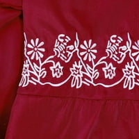 Haljina za žene Maxi Abaya haljine Vintage haljina cvjetne tiskane duge žene kaftna odjeća crvena