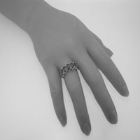 Britanci napravio 14k bijelo zlato prirodno multi dragulje žene Womens Vječni prsten - veličine opcija