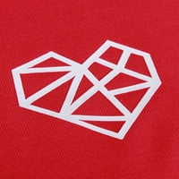 Daxton Tee Geometrijski oblik srca kratki rukavi Osnovna klasična majica - Kelly Green, Veliki