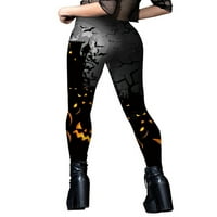 Halloween gamaše za žene visoki struk bundeve batwing tajice 3D pantalone za ispis