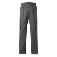 Pješačke pantalone za muškarce Muškarci Solični elastični sportovi Casual Pocket Sportski rad Pant B X-L