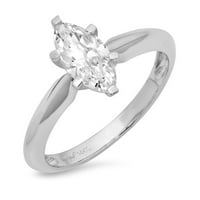 1. CT sjajan markizni rez simulirani dijamant 14k bijeli zlatni solitaire prsten sz 4