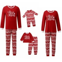 Porodica koja odgovara Božićne pidžame Postavlja Xmas Reindeer Ispis Outfits Okrugli otvor za spavanje dugih rukava
