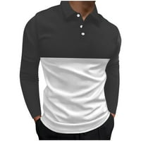 Muška polo majica Četiri sezone slobodno vrijeme modne šivanje boja kontrast dizajn rever gumb dugi