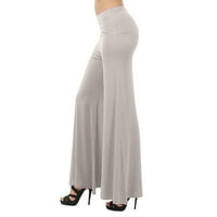 Buigttklop Ženske hlače Clearance Labavi visoki struk Široka noga vježba hawgingsu casual pantalone Yoga teretana Flare Gant