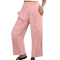 Dukseve žene Žene Ležerne prilike pune hlače Elastične struke udobne pantalone sa džepovima Hlače za