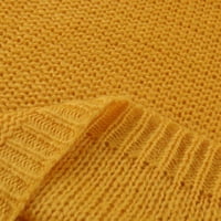 Ženski kardigan džemperi Baggy Fit džemper pulover rade V-izrez slatki džemperi za žene žuti m