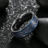 TULBSTEN CARBIDE BAND W Flit River Damask dizajn prsten u crnoj ili plavoj boji