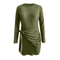 Vedolay Žene oblače ženska crewneck džemper dugih rukava haljina prevelike pulover haljine, zelene s