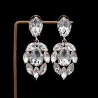 SKPBlutn naušnice za žene djevojke od nehrđajućeg čelika okrugli kreativni dijamantski viseći kristalni