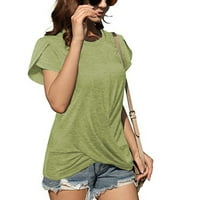 Slatki vrhovi za žensku majicu sa čvrstim kratkim rukavima, kratki rukav spriječiti bluza s kratkim