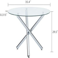Omni kućni trpezarijski stol set za 2, modernu kamenu staklenu stolu i kompletne leđa