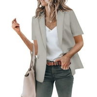 Jakne za žene Trendy Solid Single gumb rever kratki rukav Slim odijelo za temperament za Daliy Work