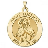 Saint Lorenzo Ruiz religiozna medalja - po veličini četvrtine u čvrstom 14K žutom zlatu