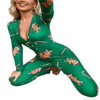 Kombinezon za žene pidžame, božićni crtani ispisali jednodijelno spavanje