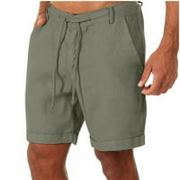 Muške ljetne kratke hlače modne muškarče pamučne posteljine casual pantalone gumbi trake džepova od