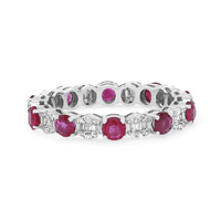 Rachel Koen Ruby & Diamond Eternity Band Ring 14k bijelo zlato SZ 5.75