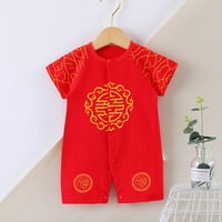 DMQupv Baby Boy Joyper Majica Djevojka za bebe Djevojka Kalendar Kineska Nova godina Onesie Tang Suit