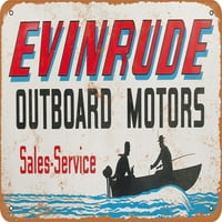 Metalni znak - Evinrude vanbrodski motori - Vintage Rusty Look